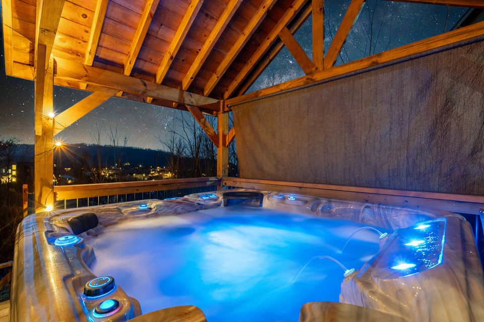 Covered hot tub