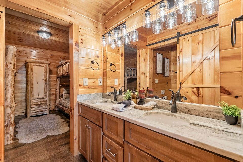 Bathroom with barn door