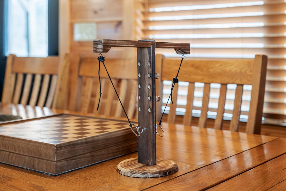 Ring toss and chess board