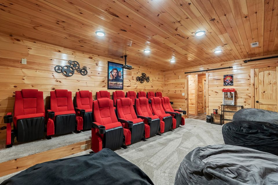 Theater seating facing the screen